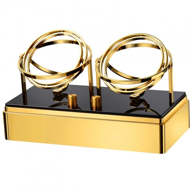 Jqueen Orbita Double Watch Winders Gold LED Light