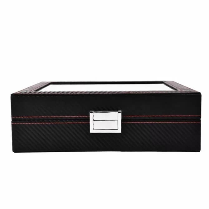 Coffret 10 montres cuir sepano avec vitrine noir