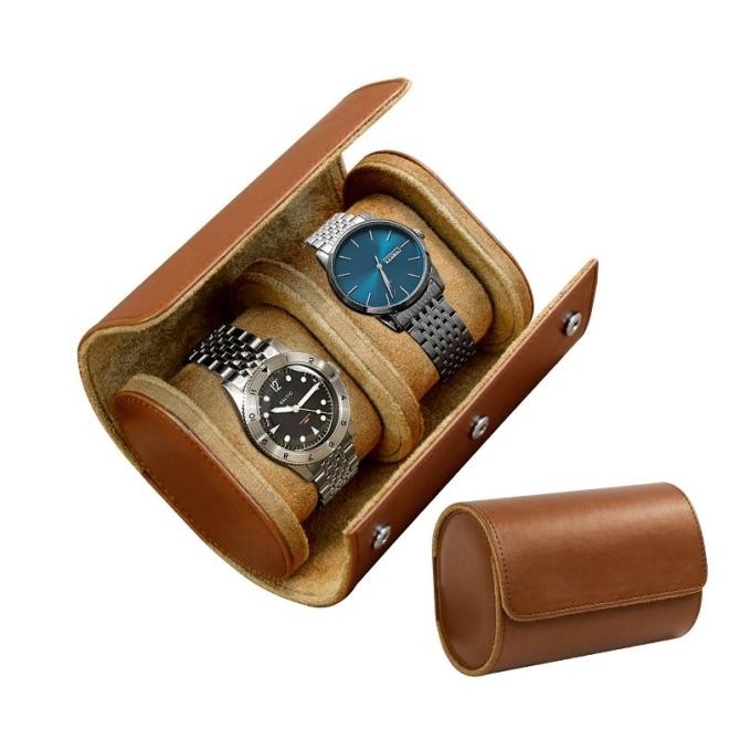 Jqueen Etui Montre Voyage Coffret 2 Montre Cuir Brun