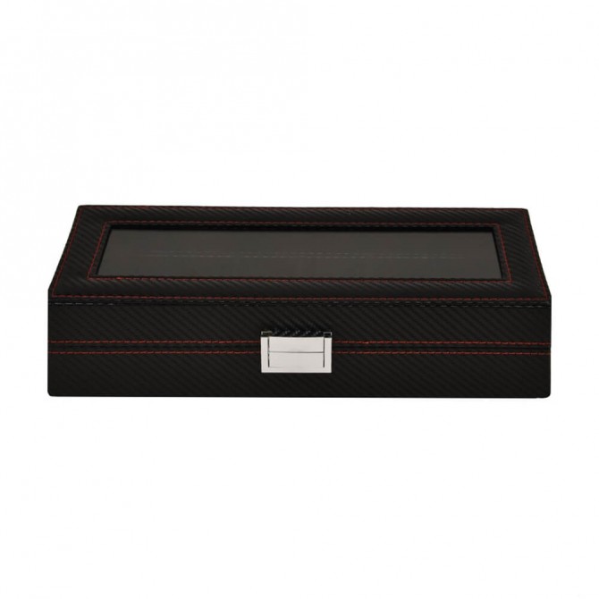 Coffret 6 montres Sepano en cuir avec vitrine noir