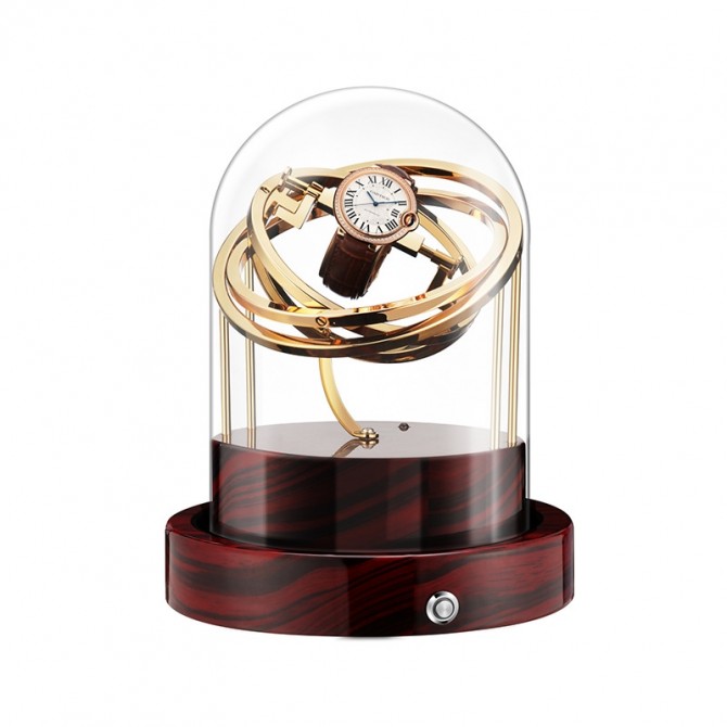 Jqueen Orbita Single Watch Winder Wood Gold