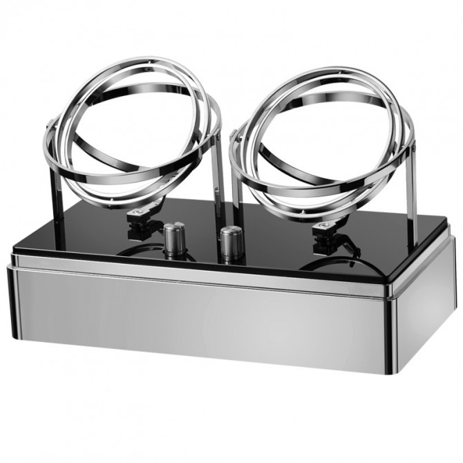 Jqueen Orbita Double Watch Winders Silver LED light