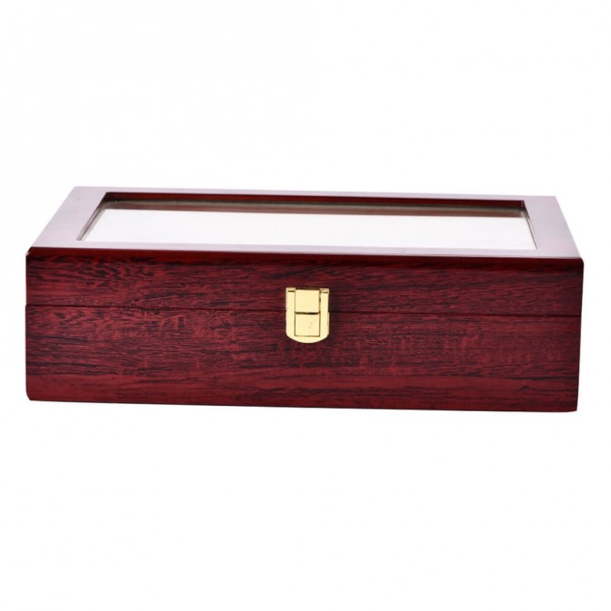 Jqueen coffret 12 montres de luxe en bois cerise