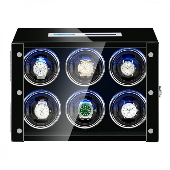 Six Remontoir de montre automatique pour Rolex avec écran tactile LCD à l'intérieur noir et rouge