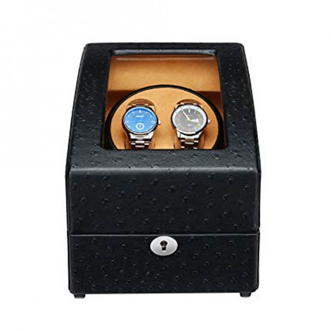 maselex meilleur remontoir 2 montres en cuir noir